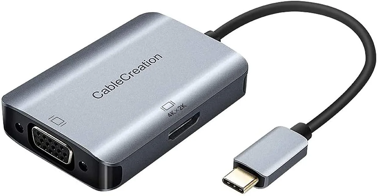 CableCreation CableCreation USB-C to HDMI VGA adapter 4K 30Hz 1080p 60Hz — product photo