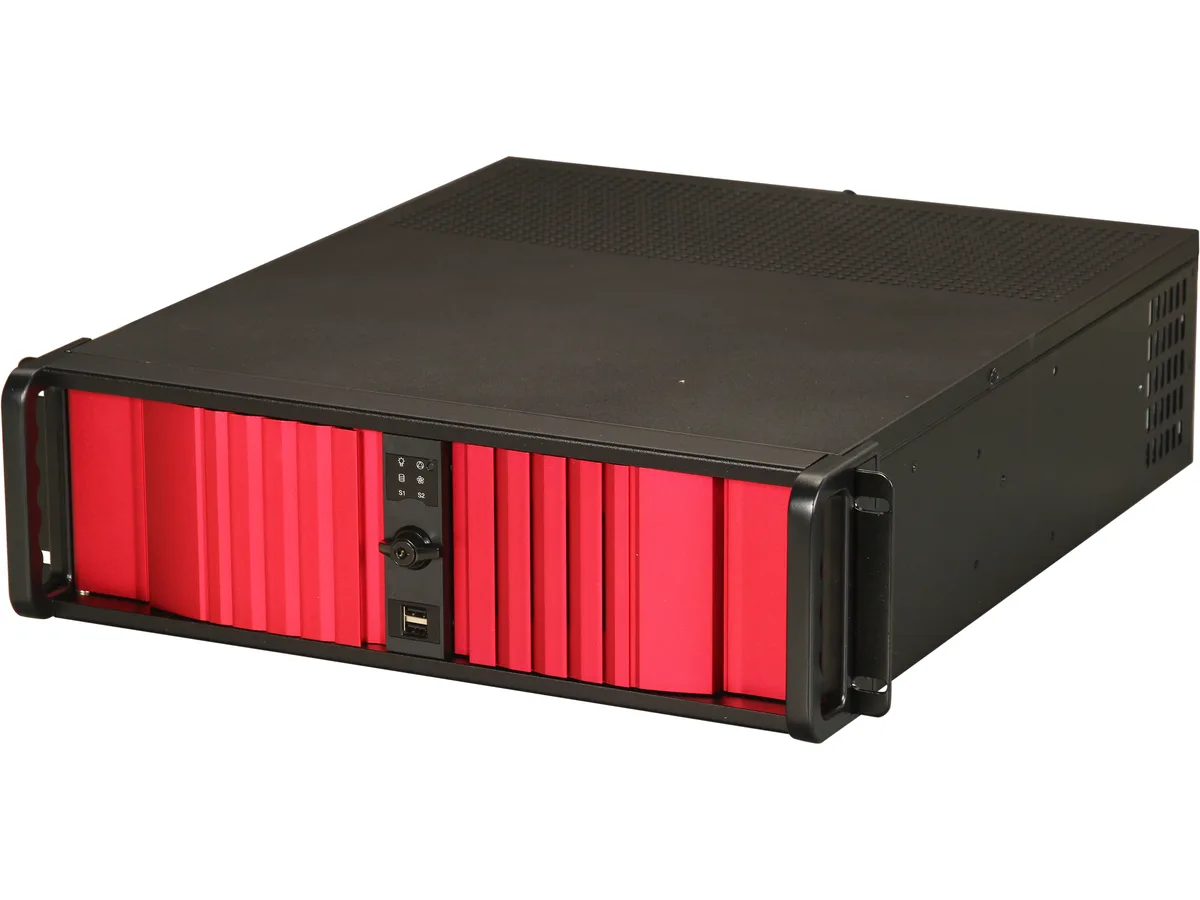 iStarUSA Inc. iStarUSA Inc. D-300SEA-RD 3U Rackmount Server Chassis Red Bezel — product photo