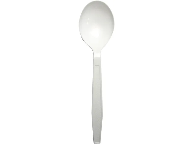 Boardwalk Boardwalk BWKSOUPHWPPWH Heavyweight Polypropylene Soup Spoon White 1000 Carton — product photo