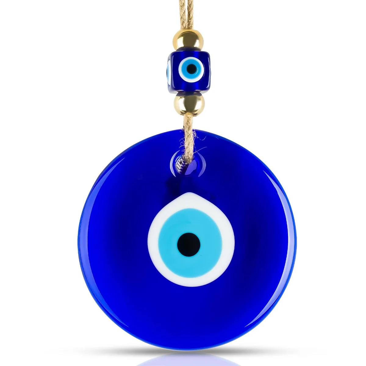  BCS Evil Eye Wall Decor 5.2'' Blue Glass Handmade Hanging Ornament — product photo