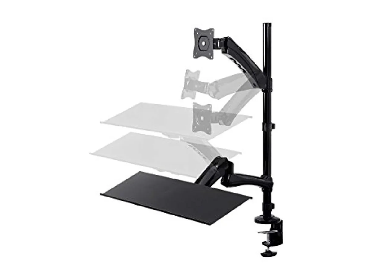 Monoprice Inc. Monoprice 115718 Sit-Stand Monitor Keyboard Workstation 32in VESA 75x75 100x100 — product photo