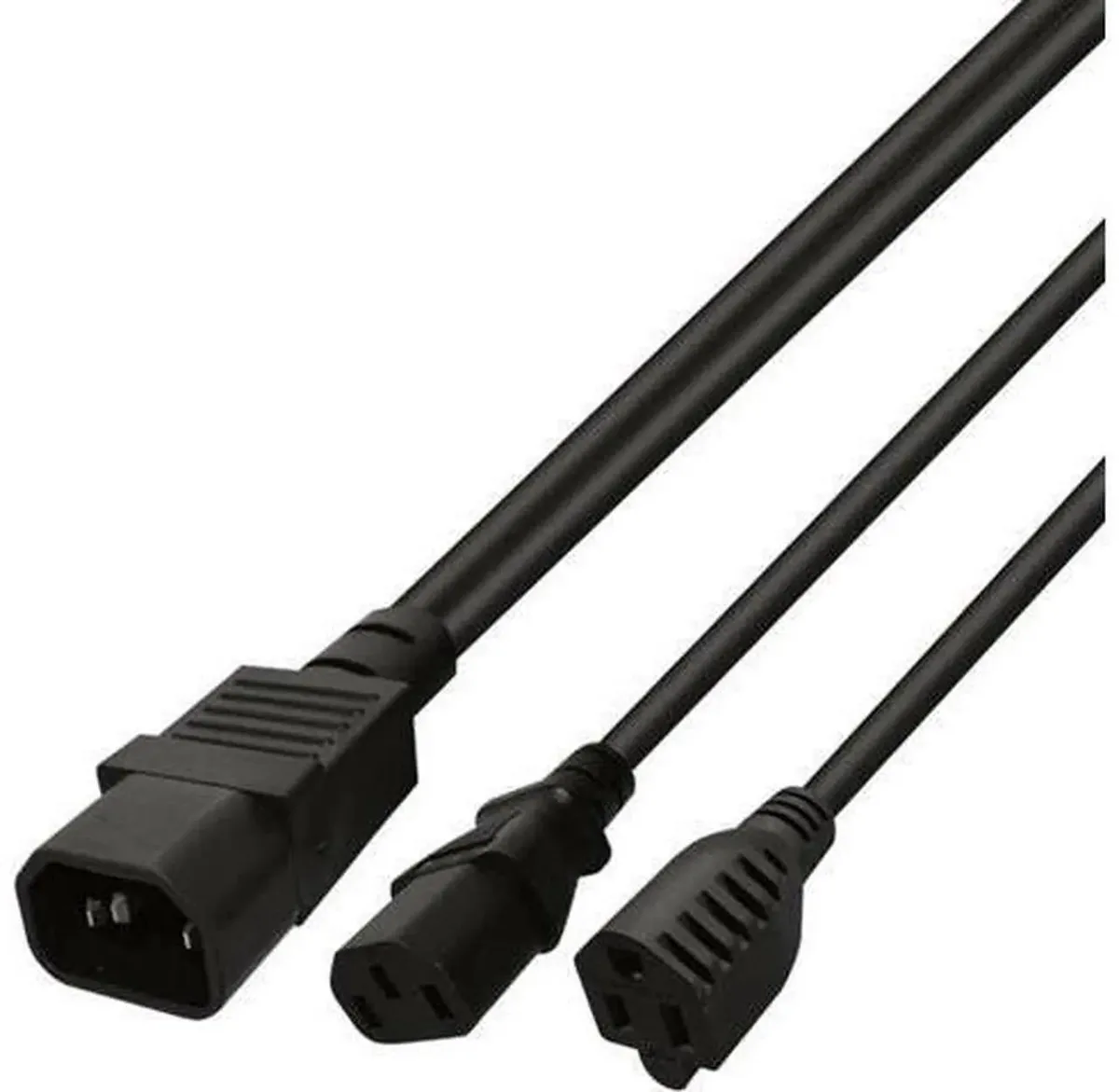 SMUGDESK SMUGDESK 1FT C14 Male to C13 Female + NEMA 515R Y-Splitter Power Cord — product photo