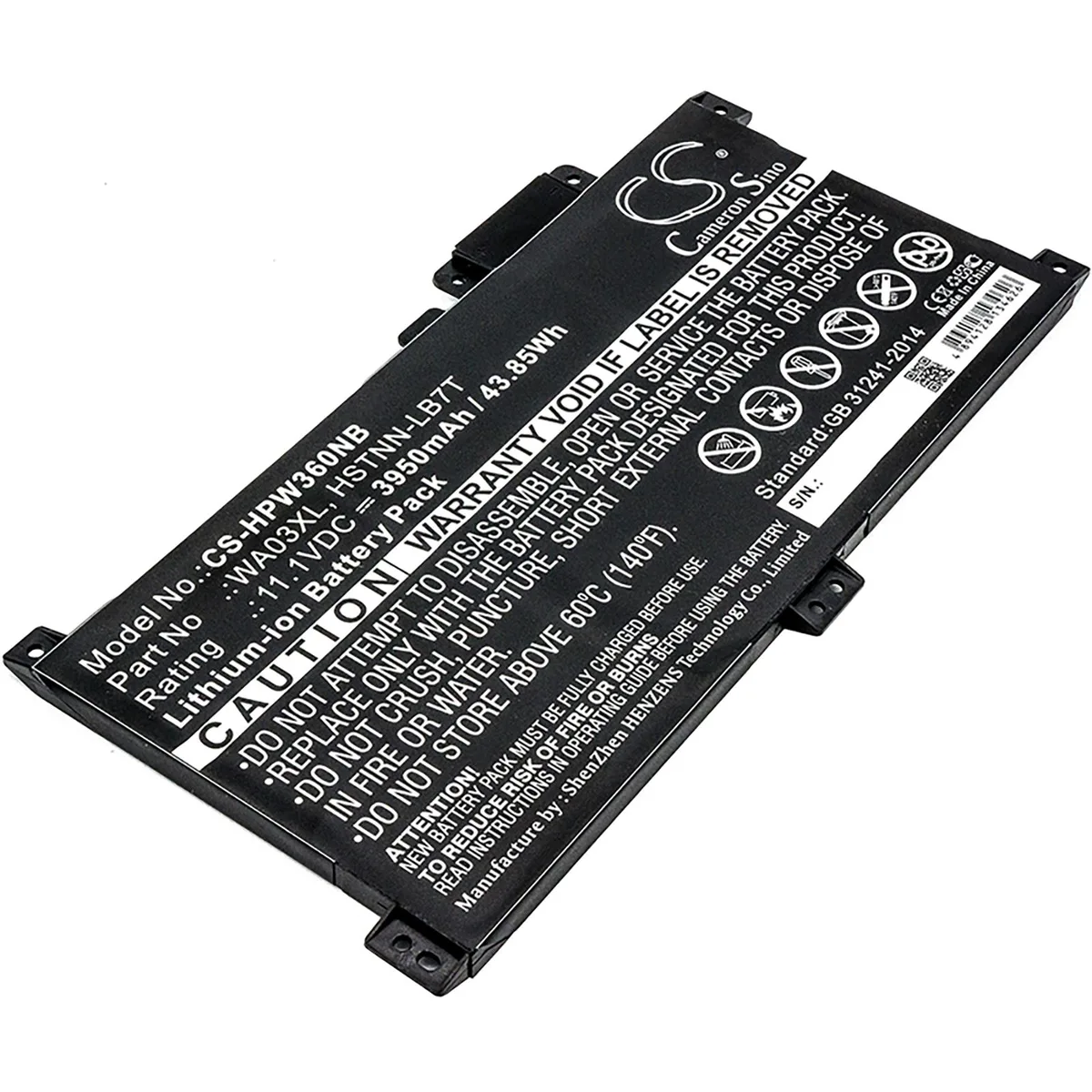 Cameron &amp; Co Cameron &amp; Co DS-CS-HPW360NB laptop battery 3.95 Ah — product photo