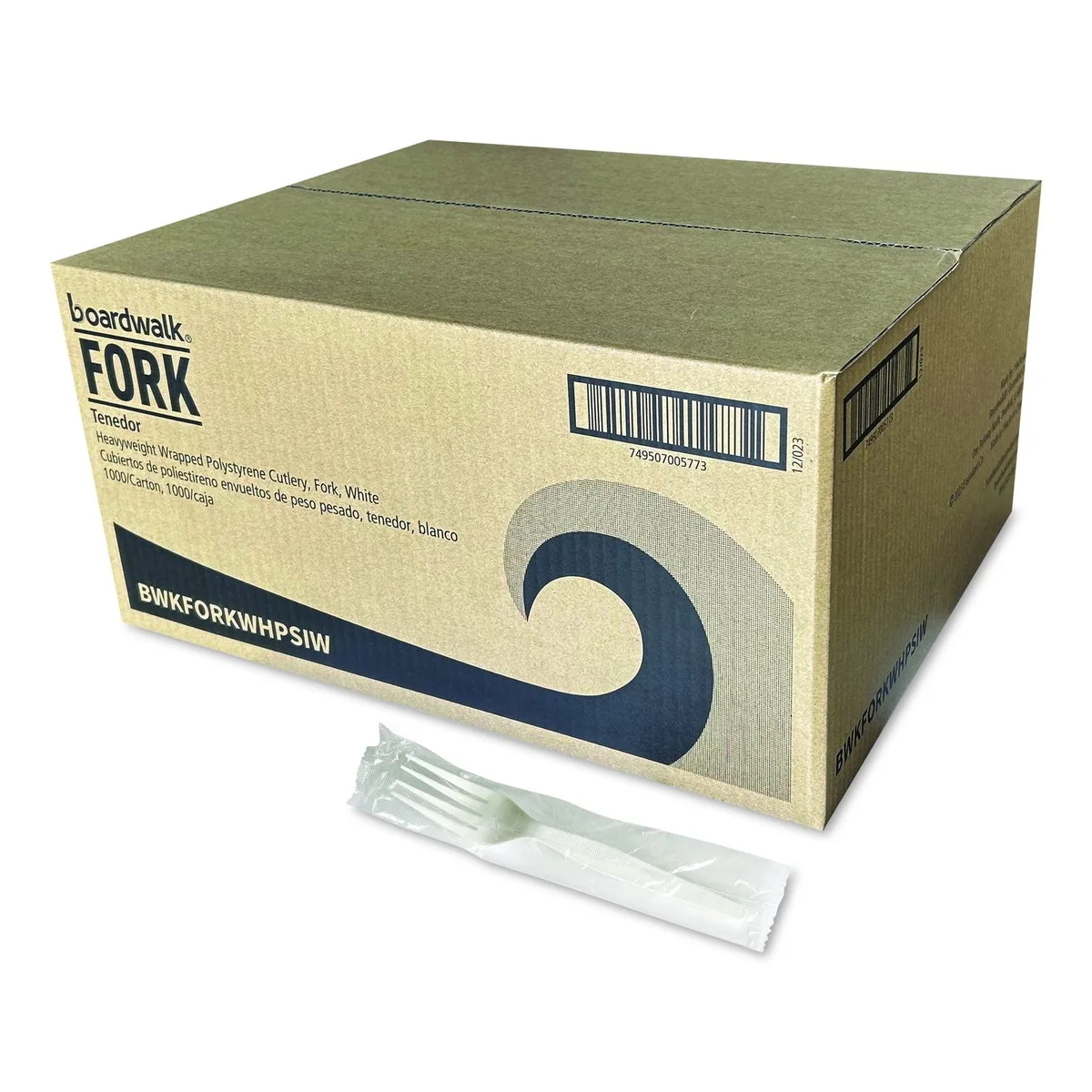 Boardwalk Boardwalk Heavyweight Wrapped Polystyrene Fork White 1000/Carton — product photo