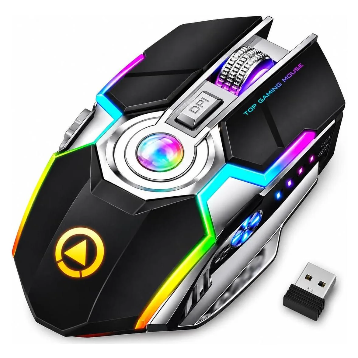 AUTYUE AUTYUE A5 Wireless Gaming Mouse 2.4GHz RGB Silent 7 Button 800-1200-1600 DPI Black — product photo