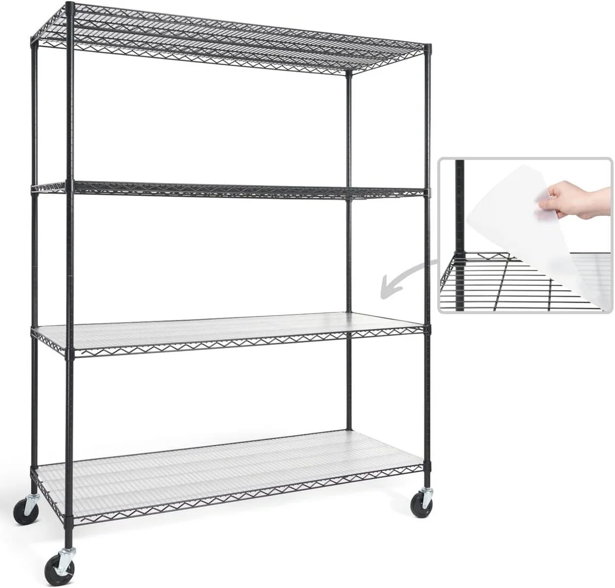 BFKK BFKK Wire Shelving 60 x 24 x 76 4-Tier w/Liner — product photo