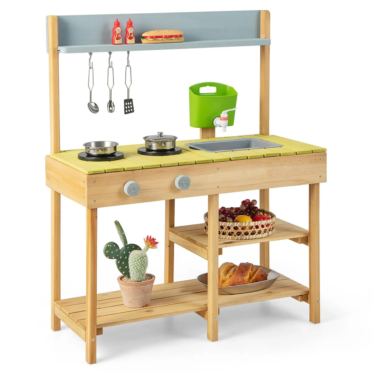 SlickBlue SlickBlue Backyard Pretend Play Kitchen Natural 29.5" x 14" x 36 — product photo