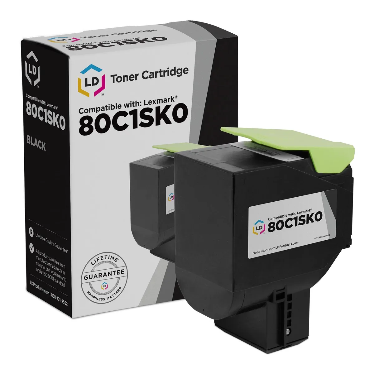 LD Products LD Products Remanufactured Toner Cartridge for Lexmark 801SK 80C1SK0 Black — product photo