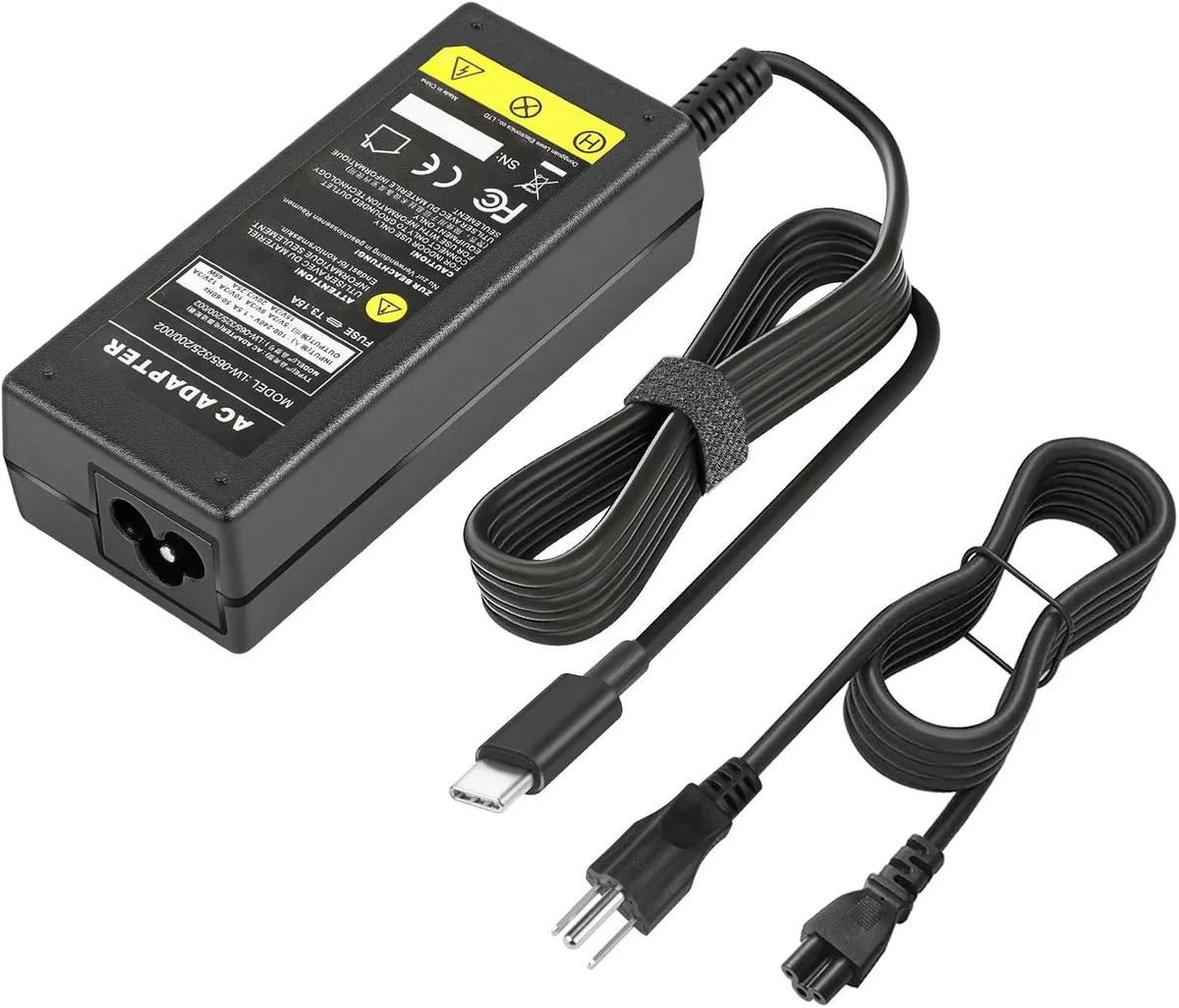 Kenuco Kenuco 65W USB-C AC Adapter Universal ThinkPad Yoga Google Series Fast Charging — product photo