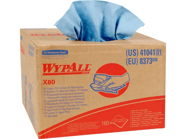WypAll WypAll X80 41041 Blue Cleaning Cloths 160 Sheets 12.5 x 16.8 in — product photo