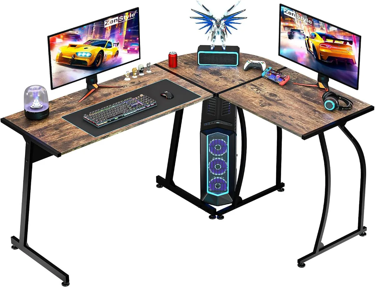 PISKEKAT PISKEKAT 58.1in L-Shape Corner Desk Office Equipment — product photo