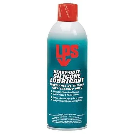 White 16 oz aerosol can with red LPS branding, silicone lubricant inside