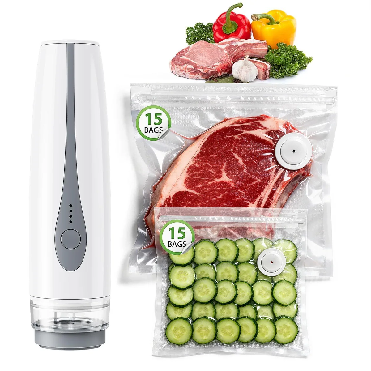  FoodSaver VM2 Vacuum Sealer 30 Bags 60kPa 35kPa 1.98 lbs — product photo