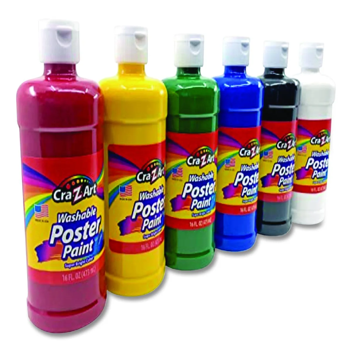Cra-Z-Art Cra-Z-Art Washable Kids Paint Assorted Colors 16 oz Bottle 6/Pack 01611 — product photo