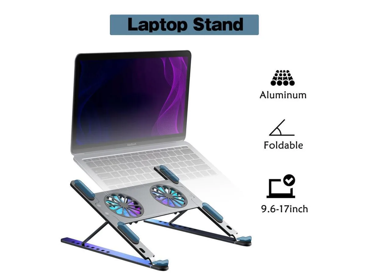 IXJYLCPC IXJYLCPC Laptop Cooling Pad Dual Fan 11-17.3" Foldable Adjustable Stand — product photo