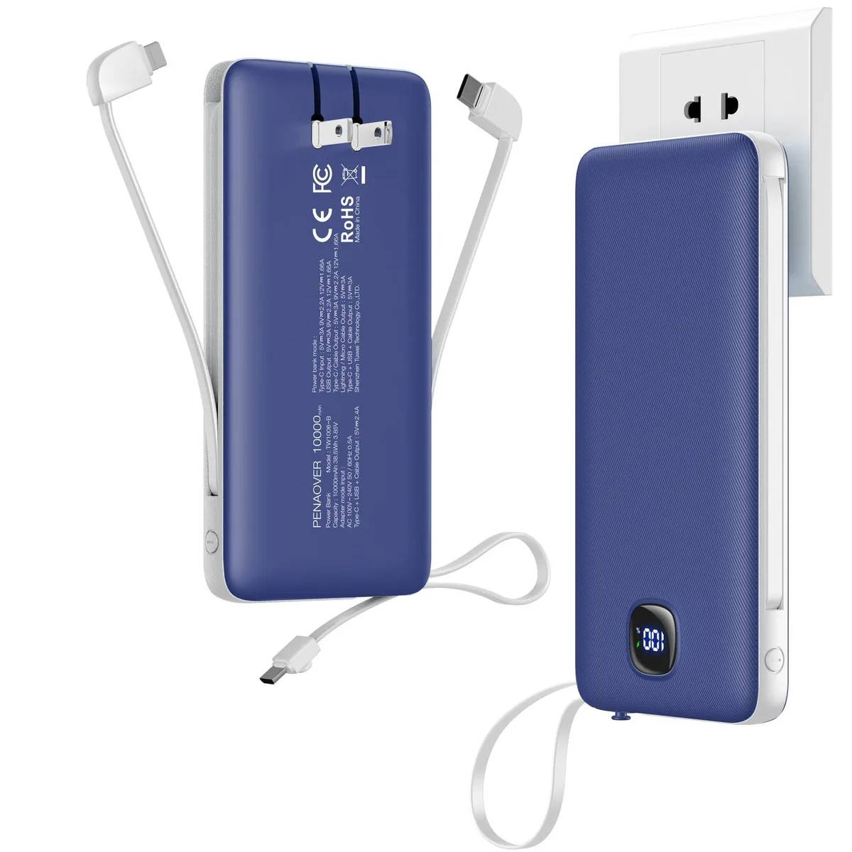  penaover TW1006-B 10000mAh 22.5W power bank Navy — product photo