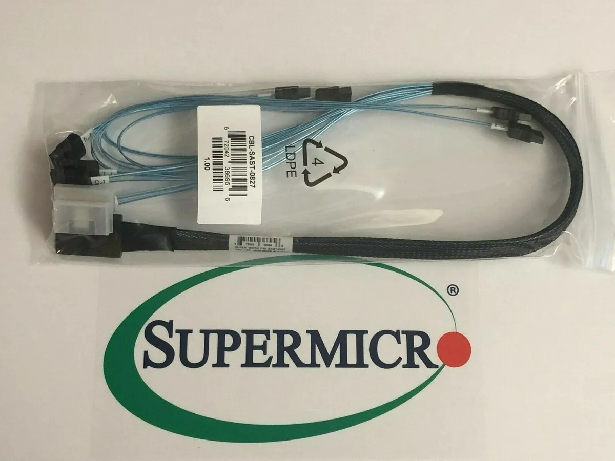 Supermicro Supermicro CBL-SAST-0827 SLIMLINE SAS x8 to 8 SATA x4 70CM 32AWG server accessory — product photo