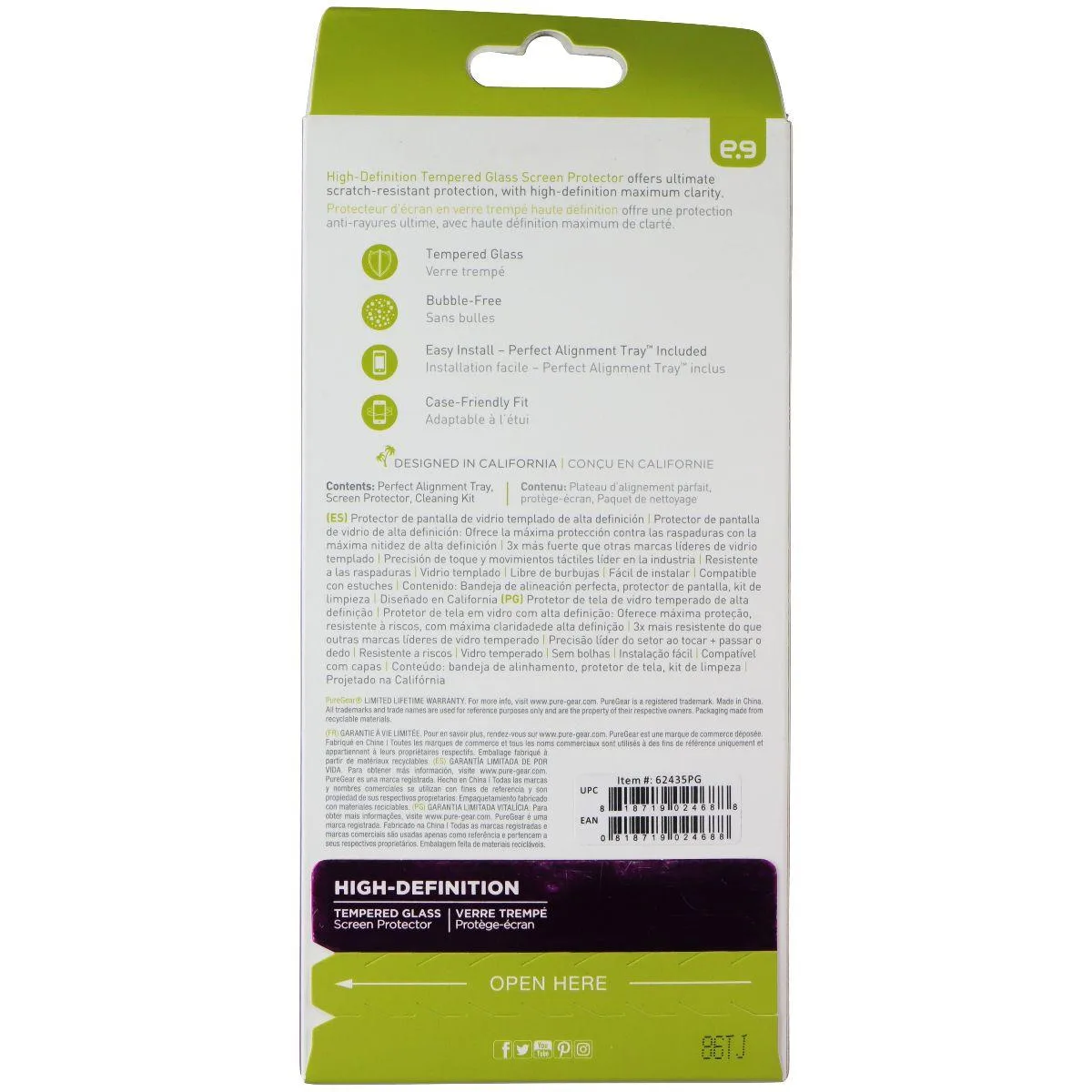 PureGear PureGear High-Definition Tempered Glass Screen Protector for LG X Power 3 — product photo