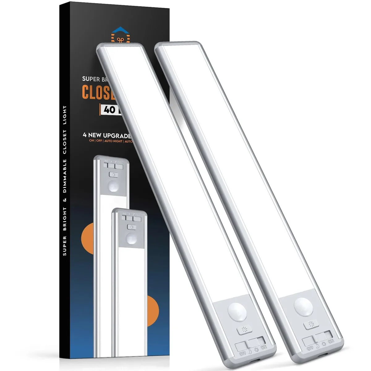 Two white 10 inch LED light bars with clear prismatic covers and magnetic mounting