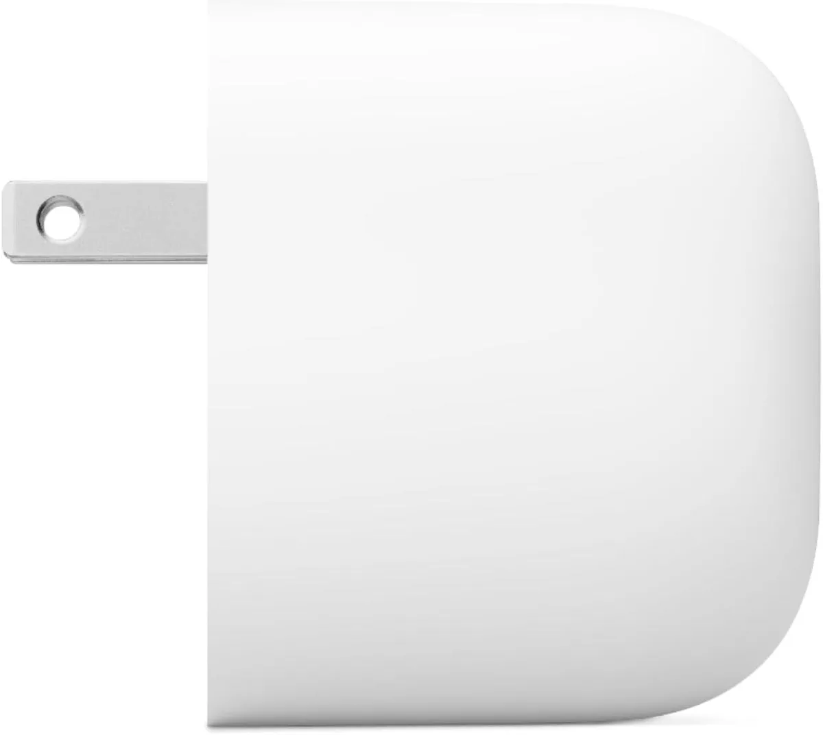 White compact USB-C wall charger with folding prongs