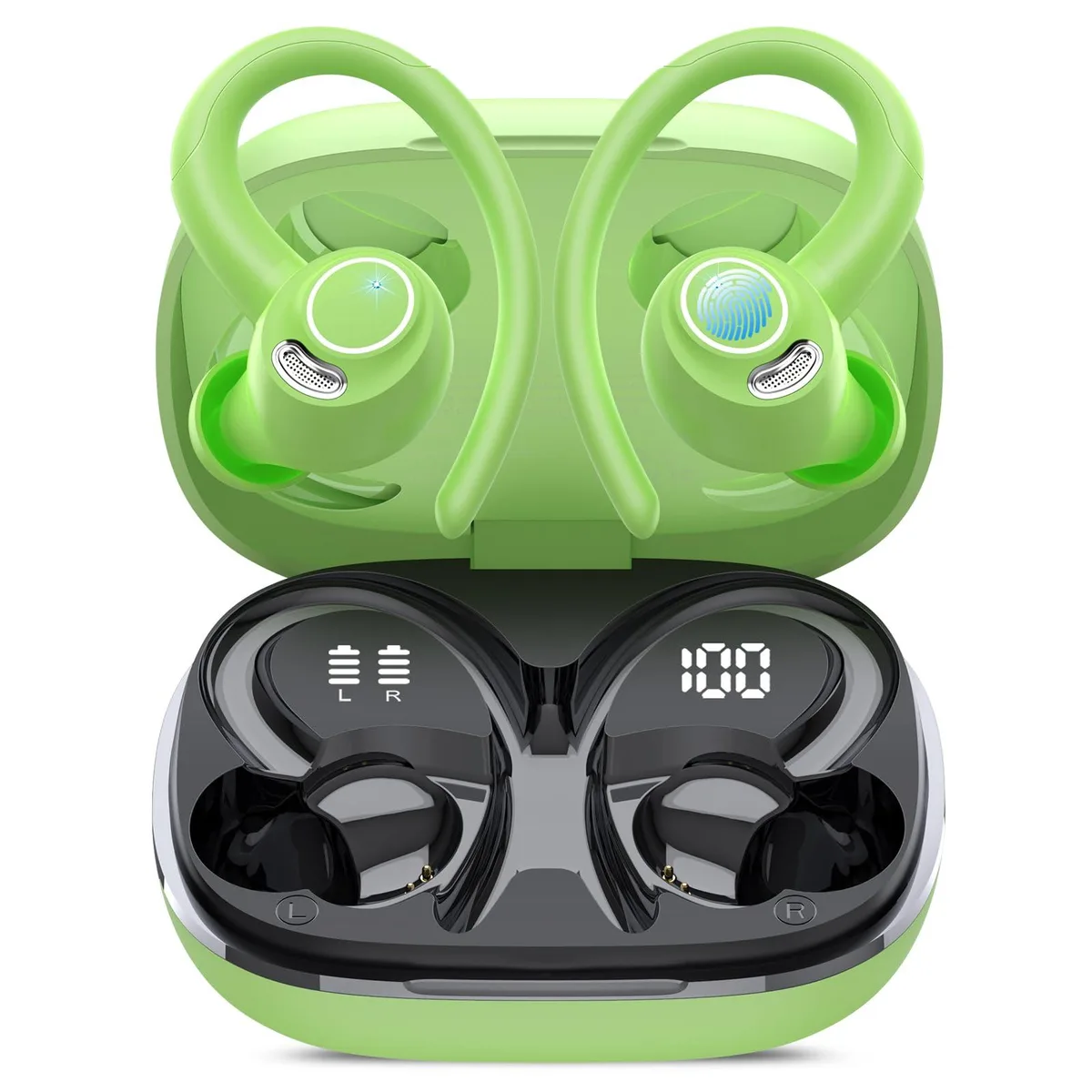  Jensen YT18 In-Ear Earbuds Bluetooth 5.4 Green 48h IP7 — product photo