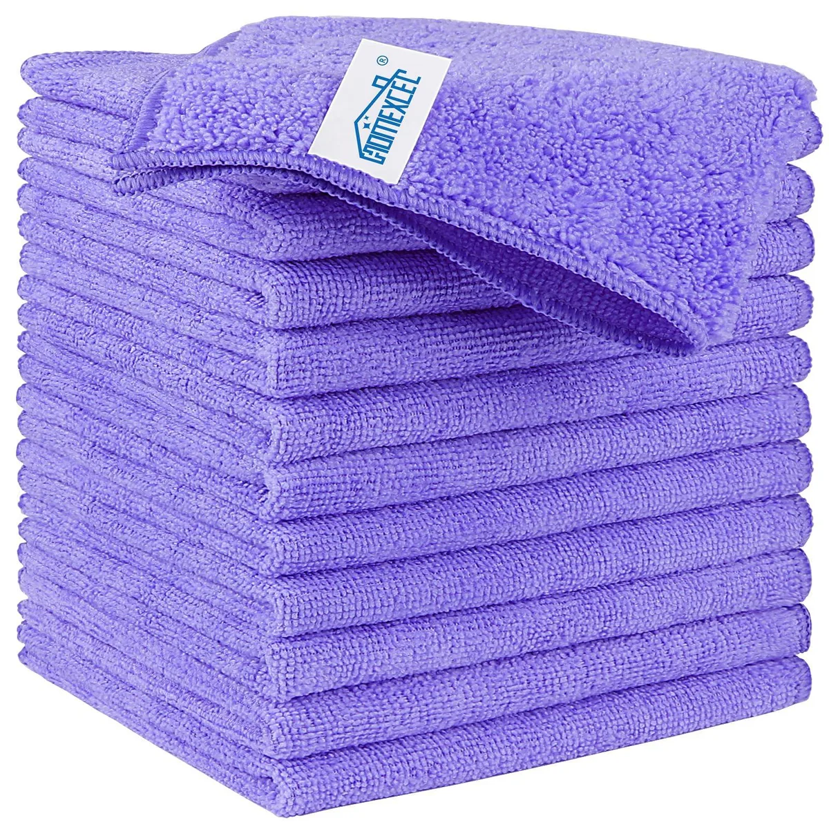  Purple Microfiber Cleaning Cloth 12 PK Lint Free Car Household Kitchen Exterior Care — product photo