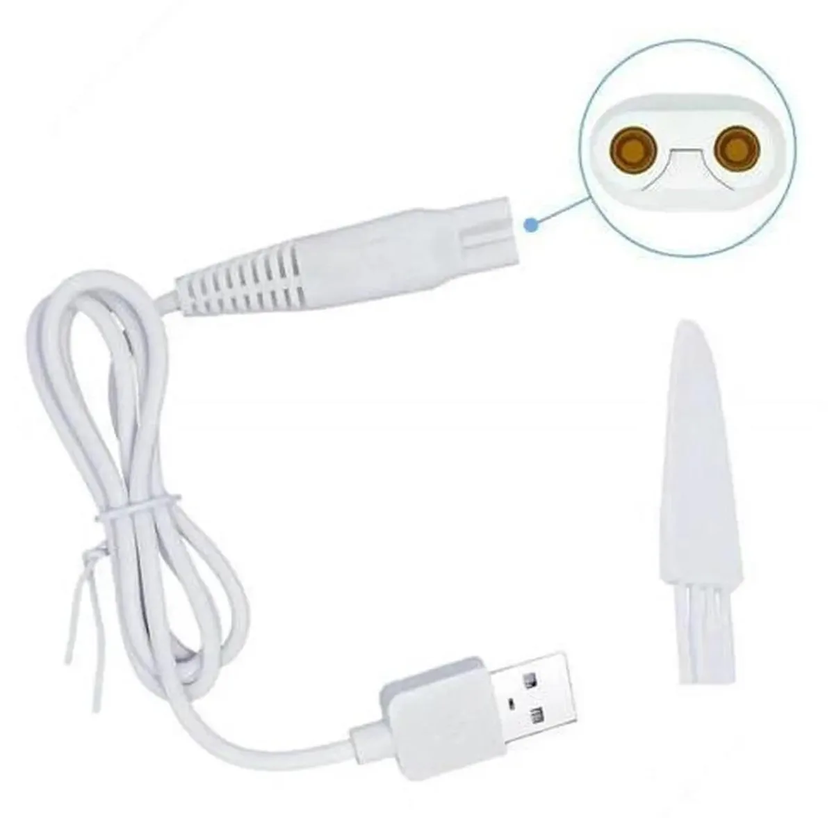 White USB-A charging cable with small device connector