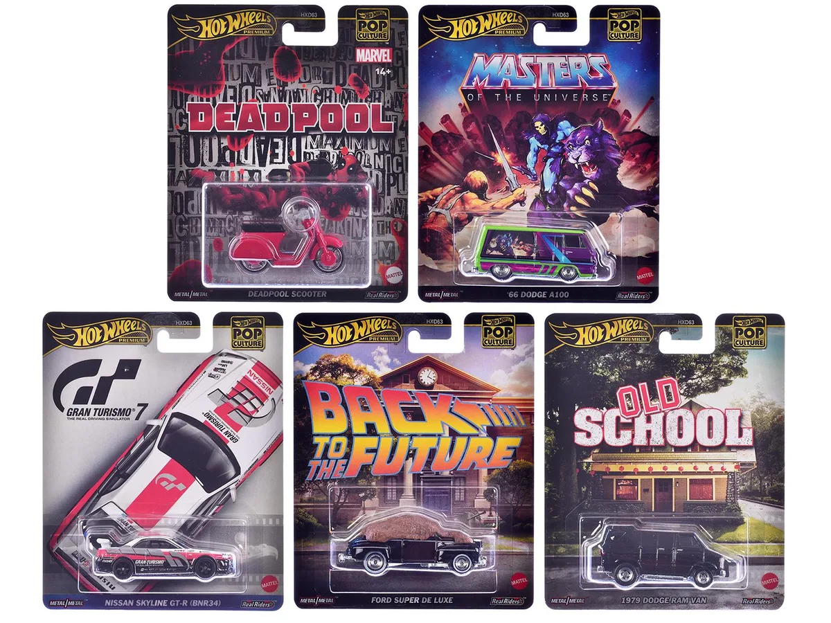 Hot Wheels Hot Wheels Pop Culture 2025 Set J Premium Series 5-piece hobby collectible — product photo