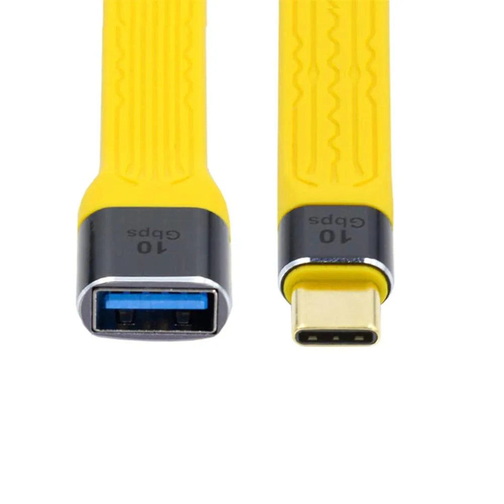 Fervit Fervit USB 3.1 Type C Male to USB 3.0 Type A Female OTG Flat Cable 13cm 10Gbps — product photo