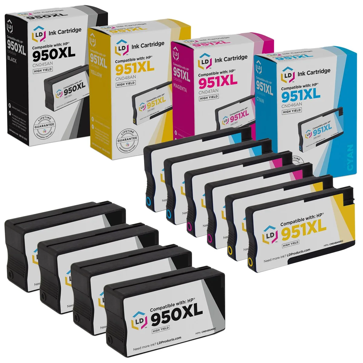 LD Products LD Products Compatible Ink Cartridge Replacements for HP 950XL &amp; 951XL High Yield 10-Pack — product photo