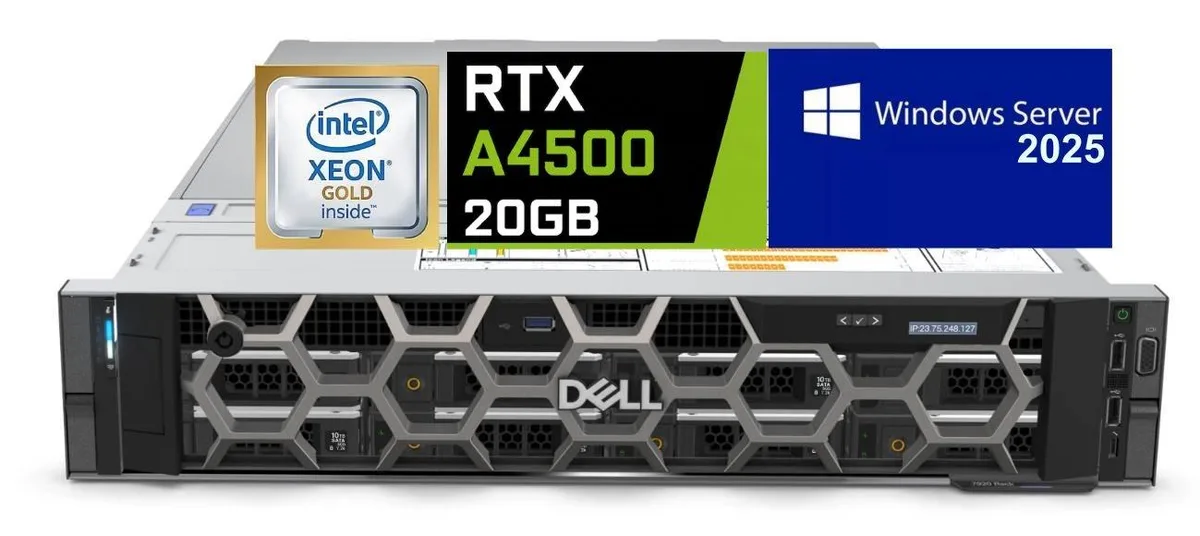 DELL DELL Precision 7920 Rack Server Dual Xeon Gold 6246 24C 256GB 4x4TB SSD RAID5 RTX A4500 20GB — product photo