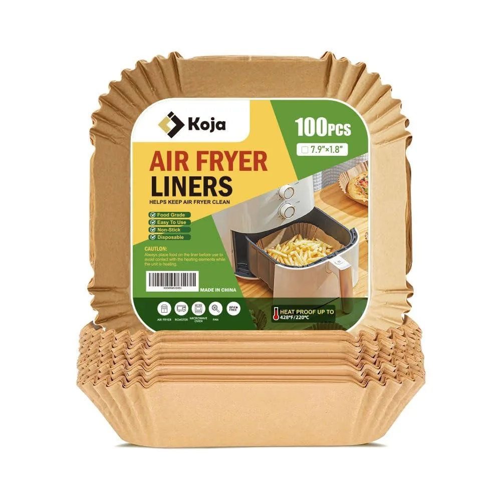 Square parchment liners in a 100 pack, 6.5 inch, unbleached paper finish