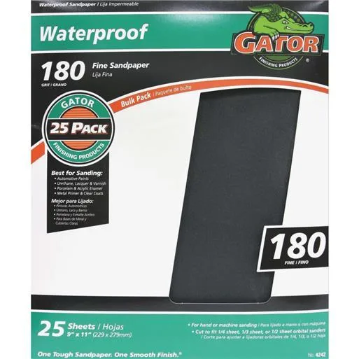 Ali Indistries Inc Ali Indistries Inc 4242 180 Grit Wet/Dry Sandpaper 25 Sheets — product photo