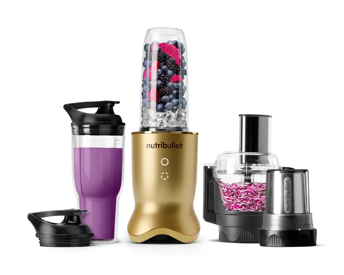 NutriBullet NutriBullet NB50550BR 1200W 3-in-1 Blender 32oz 24oz Brass — product photo