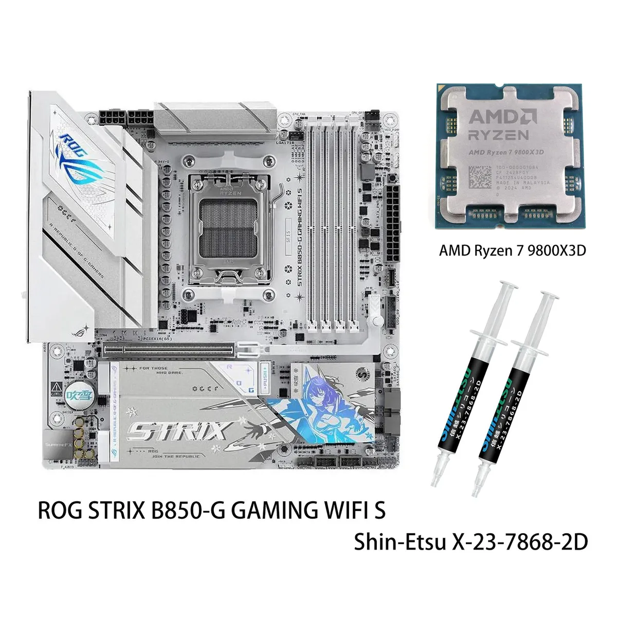 ASUS ASUS ROG Strix B850-G Gaming WiFi S AMD motherboard &amp; Ryzen 7 9800X3D CPU Combo — product photo