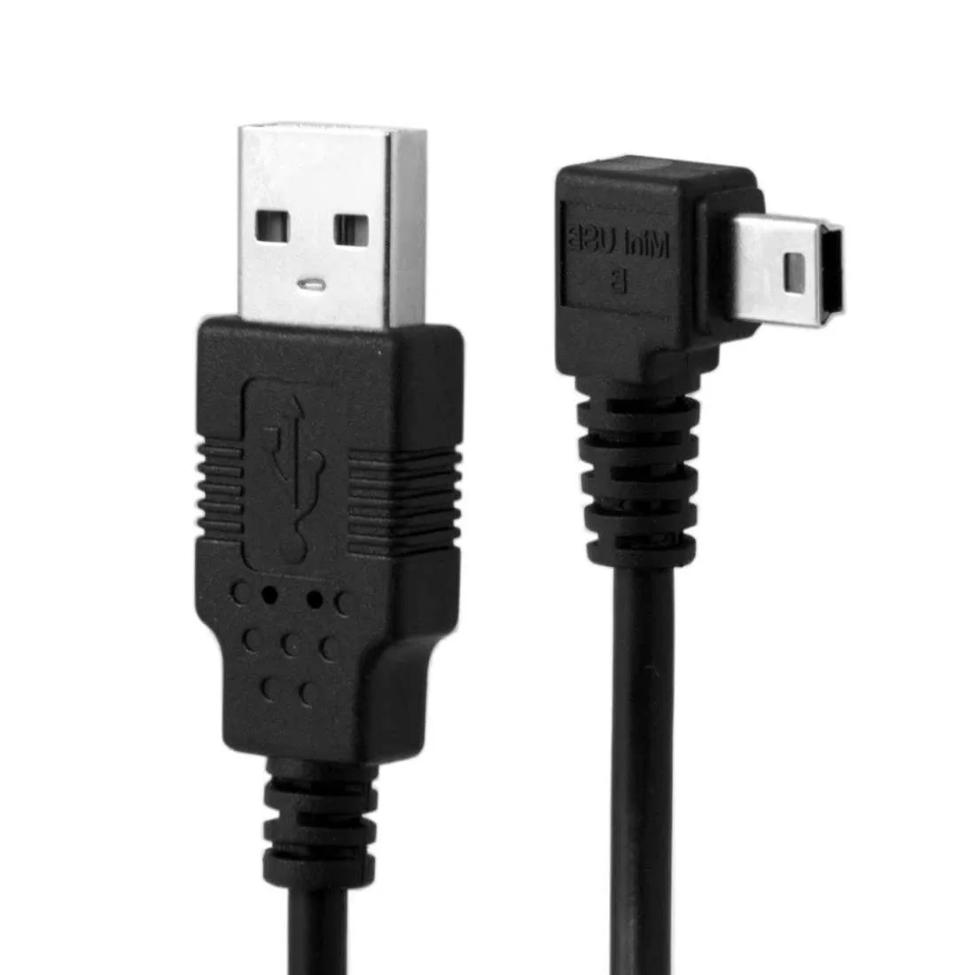 LORDWORLD LORDWORLD Mini USB 2.0 Cable 90° Right Angle .5M Black — product photo