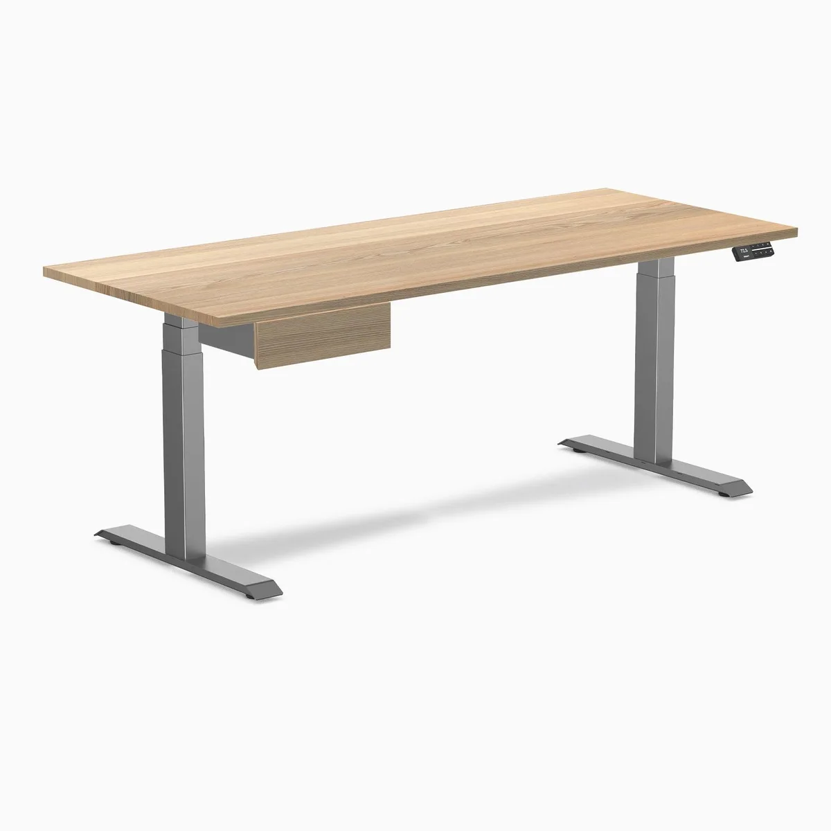 Desky Desky Dual Hardwood Standing Desk With Drawer White Ash 72 x 30 in Space Gray — product photo