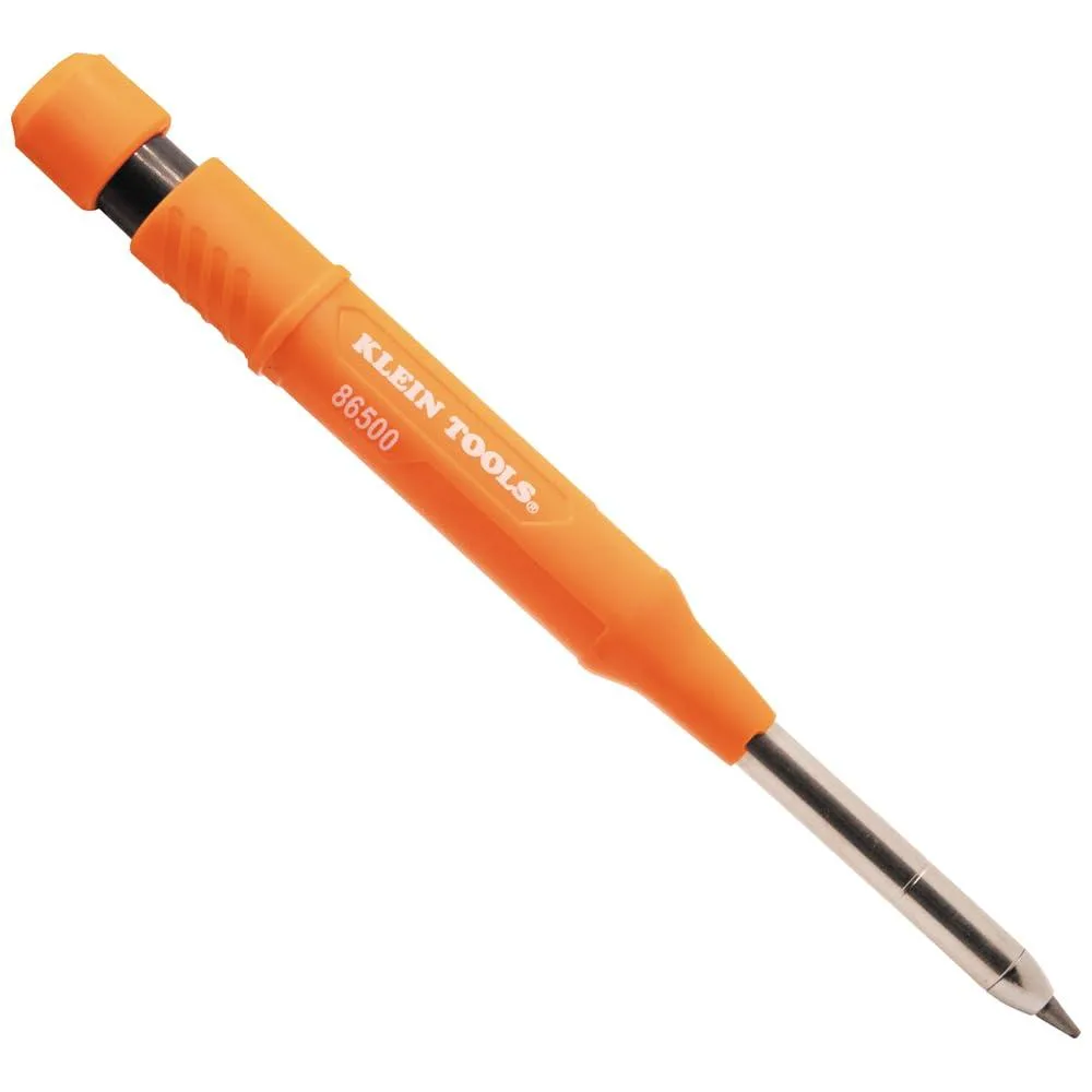 Triangular blue ABS pencil with metal needle nose tip and clip