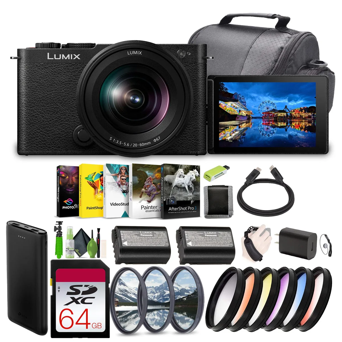 Panasonic Panasonic LUMIX S9 24.2MP Full Frame Mirrorless Camera with 20-60mm f/3.5-5.6 Lens Black — product photo