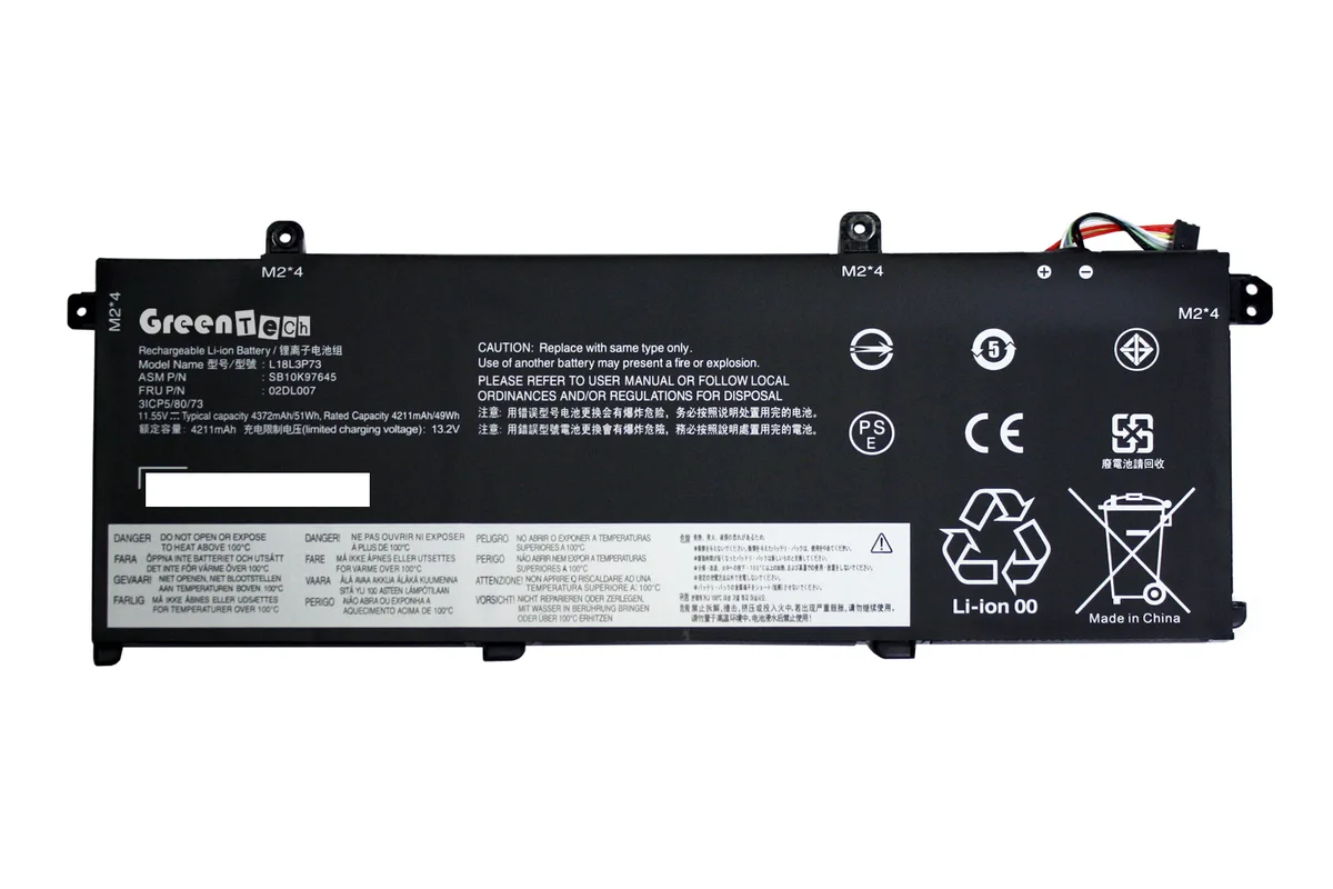 NShi NShi L18M4P73 laptop battery 11.55V 51Whr 4416mAh 3-cell for ThinkPad P14s T14 T490 T495 — product photo