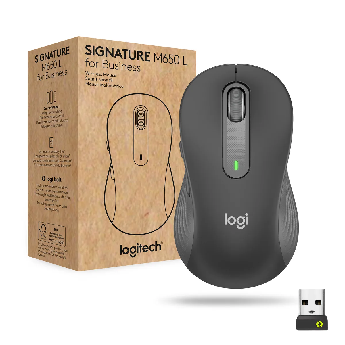 Logitech Logitech Signature M650 L Business Wireless Mouse 910-006346 Graphite — product photo