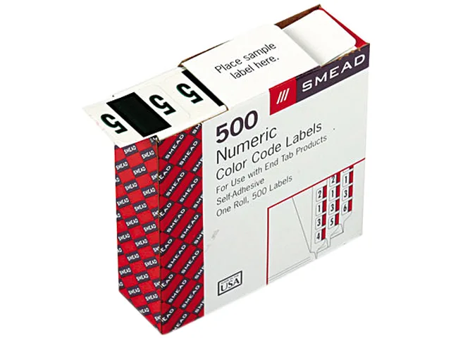 Smead Smead 67375 Single Digit Label Number 5 Dark Green 500/Roll — product photo