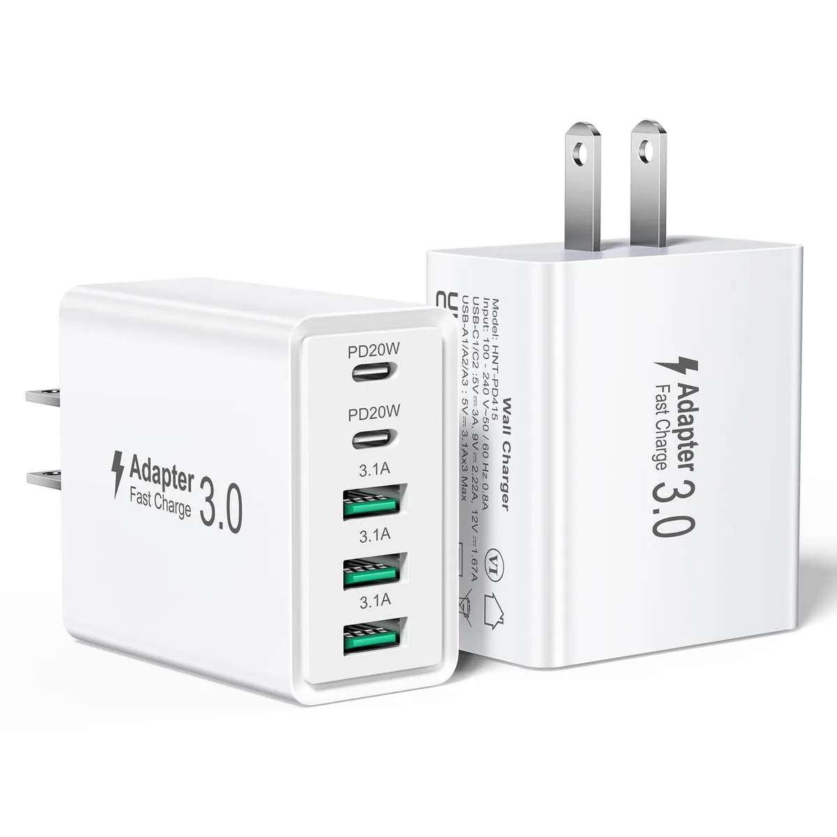  Boxeroo HNT-PD415 2-pack 5-port USB charger 50W — product photo