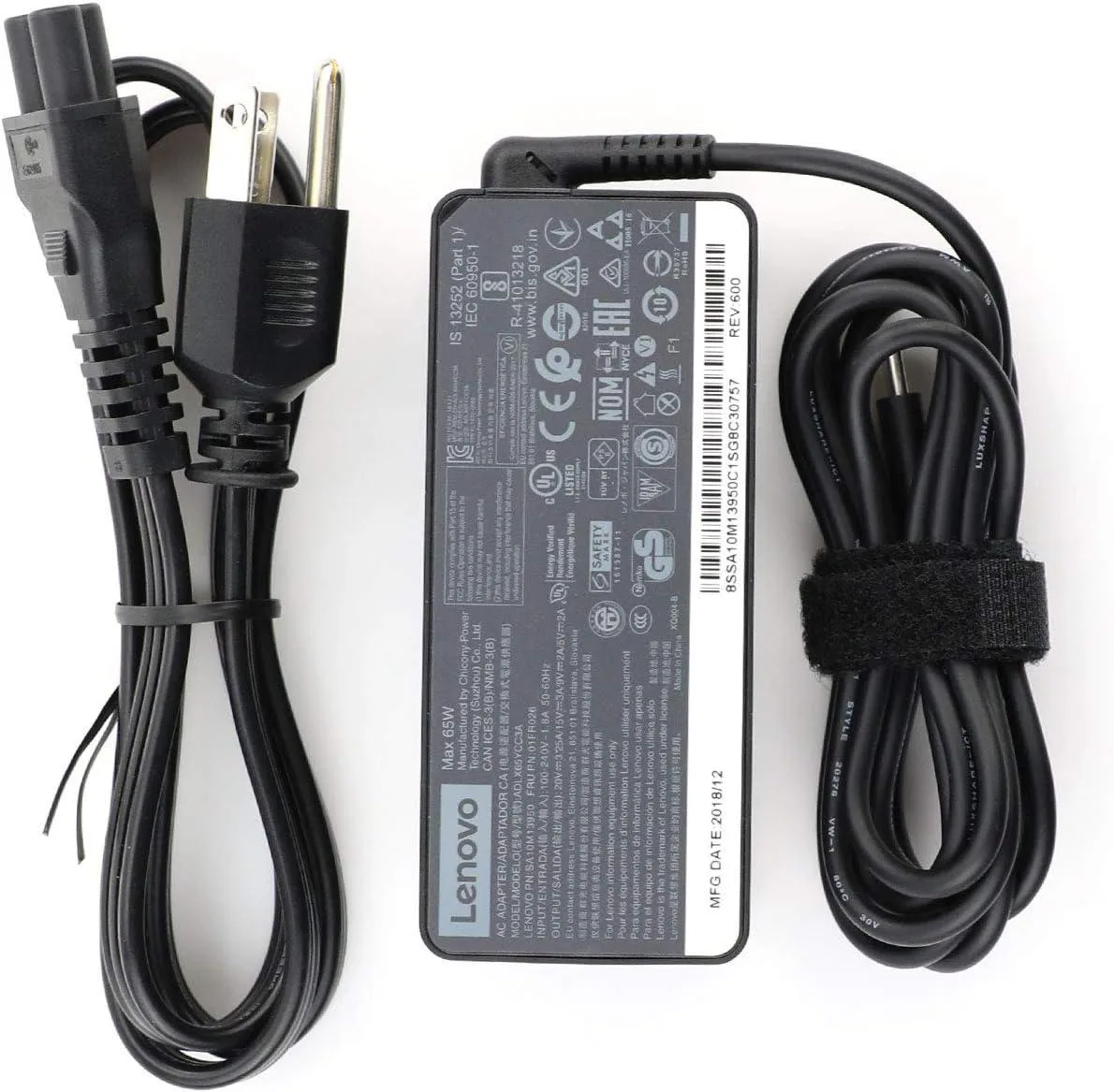 GCROWN GCROWN 65W USB-C AC Adapter ADLX65YDC2A 20V 3.25A laptop charger — product photo