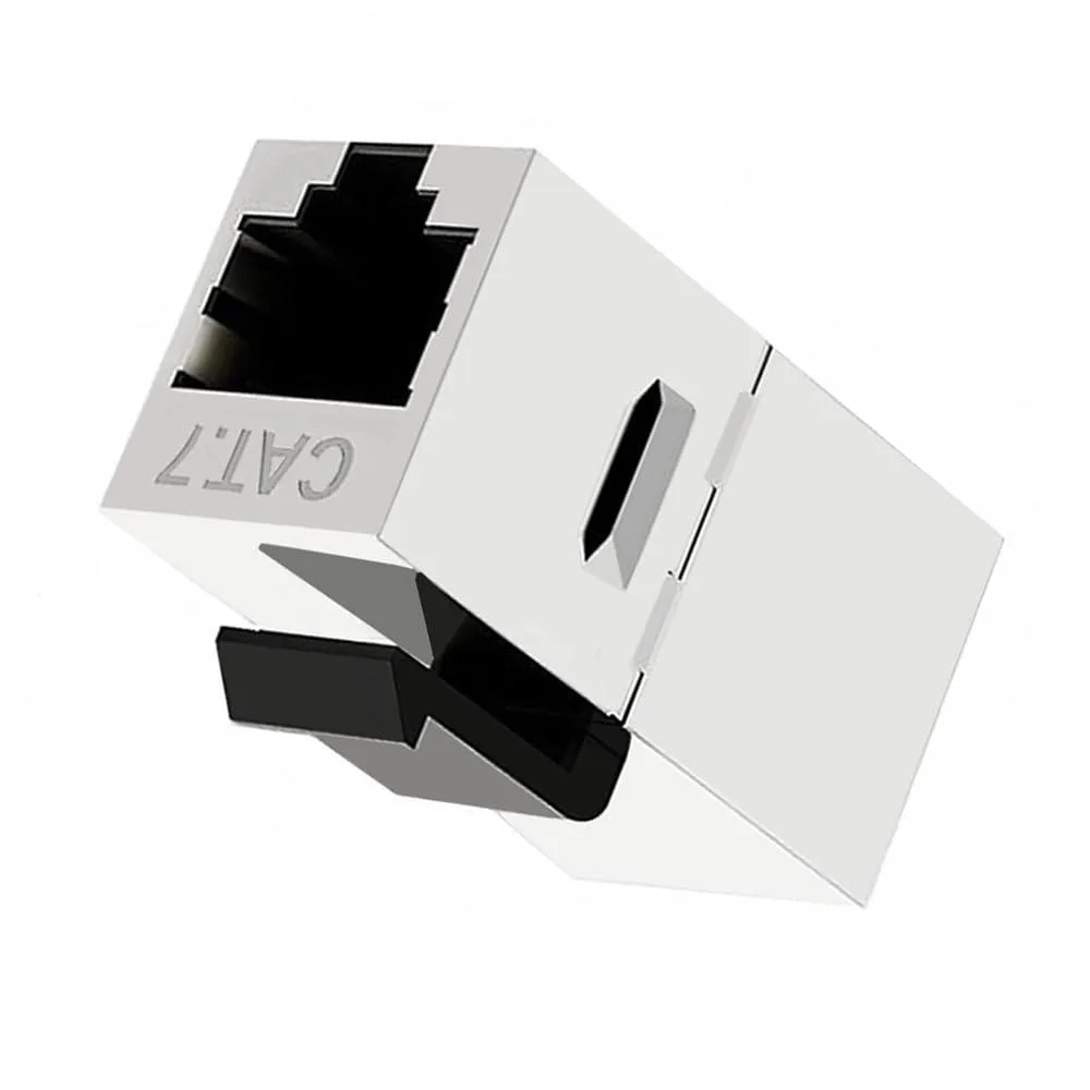 LORDWORLD LORDWORLD 10-Gigabit CAT7 Keystone Coupler RJ45 Female to Female Shield 8P8C Black — product photo