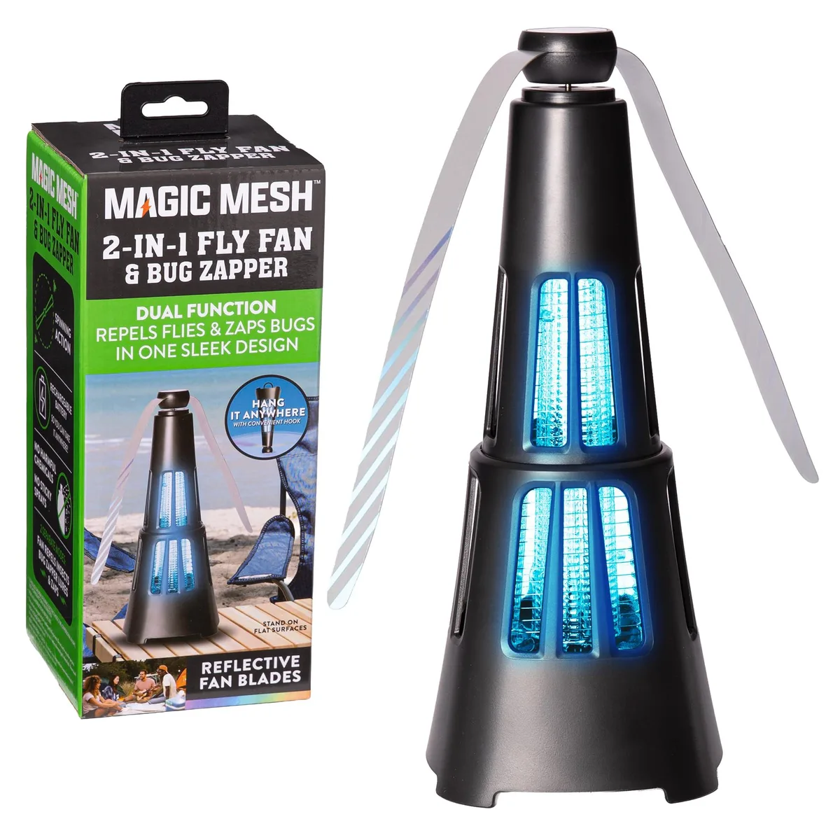 Magic Mesh MMA01004 2-in-1 Fly Fan & Mosquito Zapper — product photo