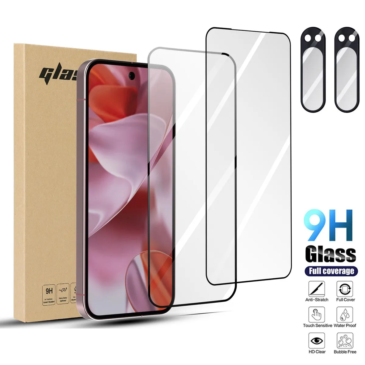 SZYG SZYG Google Pixel 9 Tempered Glass Screen & Lens Protector 2-Pack 6.3" 2024 — product photo