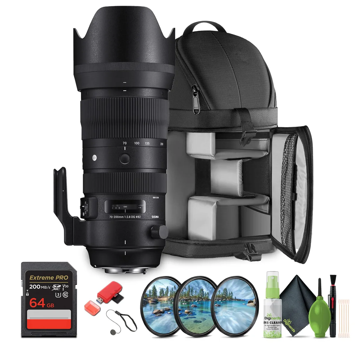 SIGMA SIGMA 70-200mm f/2.8 DG OS HSM Sports Canon EF Bundle 1 camera lens — product photo