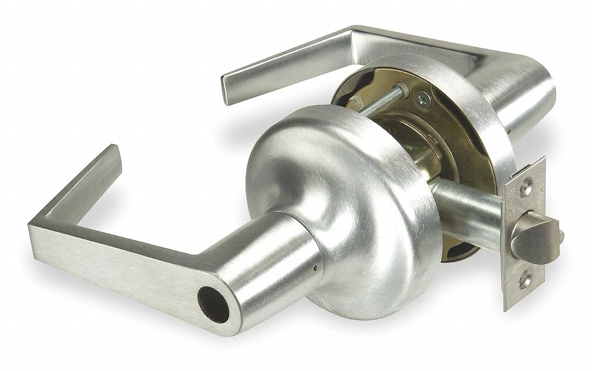 Satin chrome commercial lever lockset, Augusta style 5400LN, Grade 1 heavy gauge steel
