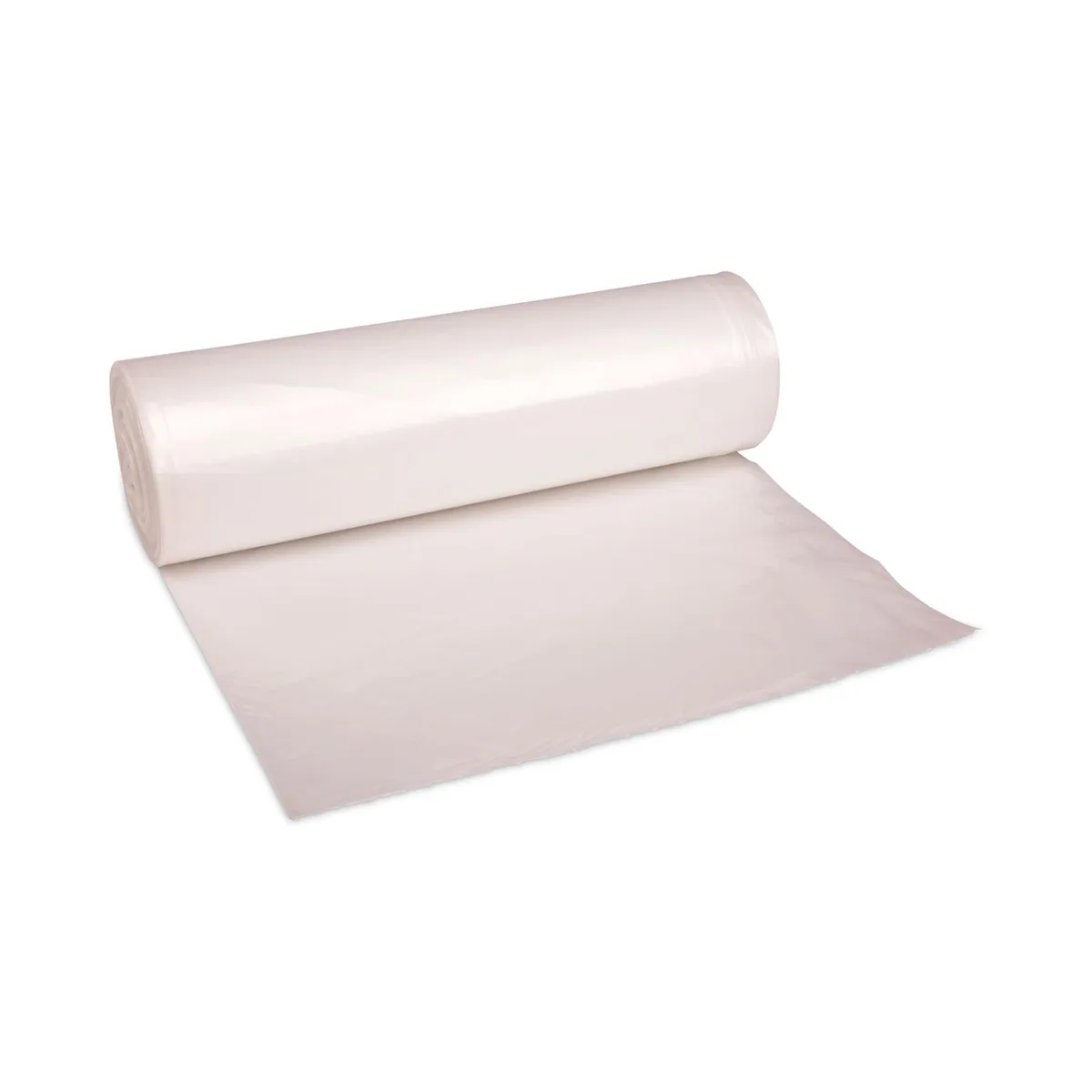 Box of 250 natural HDPE can liners on coreless perforated rolls